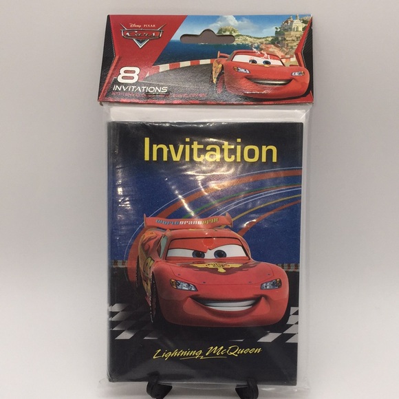 Disney Cars Lightning McQueen Party Invitations - Picture 1 of 6